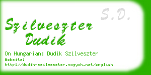 szilveszter dudik business card